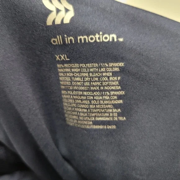 All in Motion Navy Blue Full Zip Athletic Track Jacket Activewear Size XXL - Picture 5 of 7